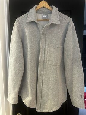 Womens TNACozy Heather Gray Button-Up Shirt Jacket